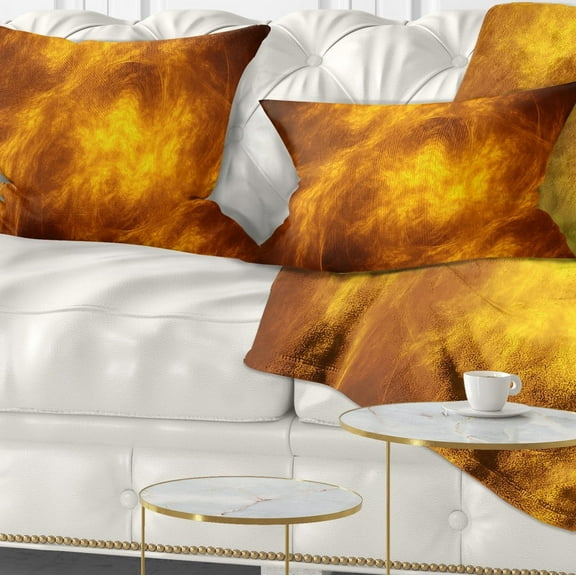 Designart Brown Fractal Abstract Pattern - Abstract Throw Pillow - 12x20