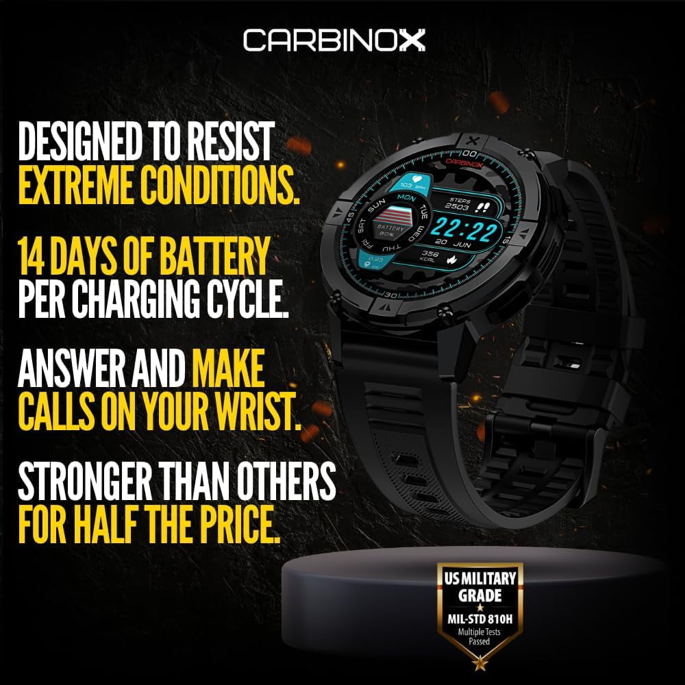 Carbinox X-Ranger Waterproof Smartwatch Fitness Tracker for Android & iOS