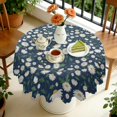 thumbnail image 4 of Round Tablecloth Daisy 60 Inch Floral Table Cover Wrinkle Free for Kitchen Dining, 4 of 5