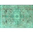 thumbnail image 1 of Ahgly Company Machine Washable Indoor Rectangle Persian Turquoise Blue Traditional Area Rugs, 3' x 5', 1 of 4