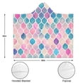 thumbnail image 3 of Wearable Blanket,Multi Color Moroccan Checkered Pattern Hooded Wearable Sherpa Blanket for Adults & Teens,Winter Poncho Shawl Wrap Cape Thick Warm,50"x60", 3 of 5