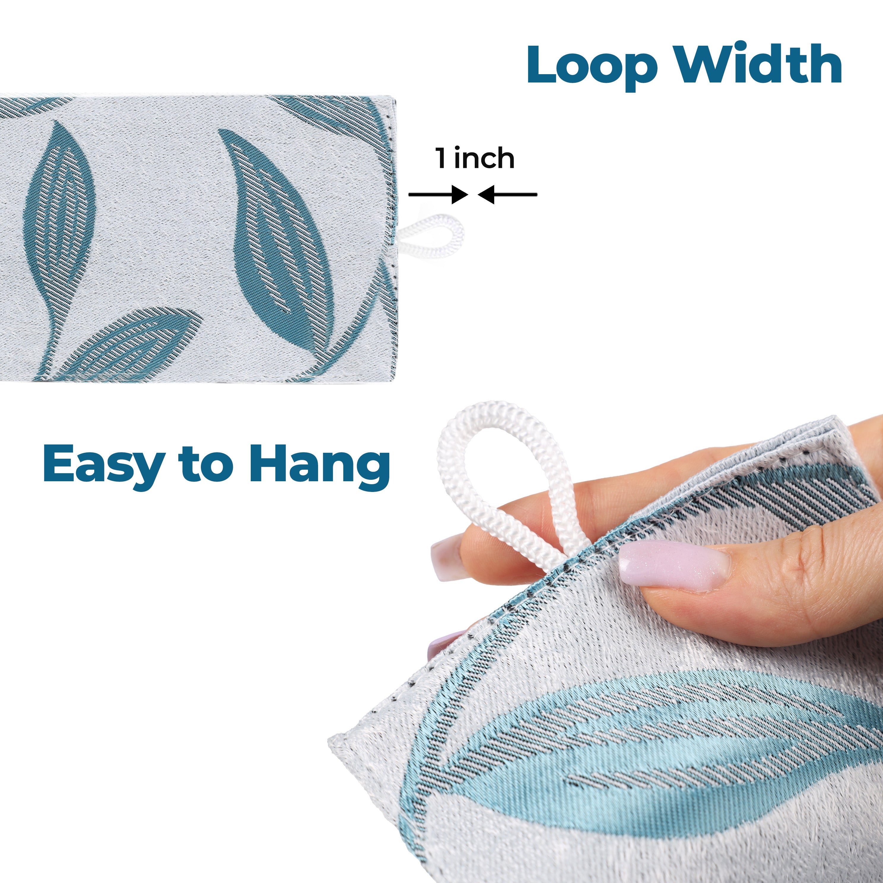 Superior Blackout Leaves Curtains Set of 2, Light Filtering Grommet Curtain Panel Set, Teal, 46"W x 84"L
