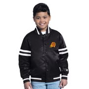 Youth Starter Black Phoenix Suns Satin Full-Snap Varsity Jacket