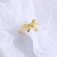 thumbnail image 5 of Z ZACHÉ Gold Plated Bow Ring Gold Plated Adjustable Open Ring for Women, 5 of 6