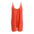 thumbnail image 5 of Riforla Women's Sleeveless Overalls Jumpsuit Casual Solid Summer Wide Leg Bib Pants Bottons Jumpsuit Romper with Pockets Short 2 Piece Sets for Women Orange XL, 5 of 6