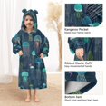 thumbnail image 3 of FORMRS Wearable Blanket Hoodie with Sleeves for Kids Cozy Flannel Sweatshirt, Green Jellyfish Pattern, 3 of 7