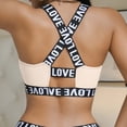 thumbnail image 4 of Hduncf Trendy Sports Bras for Women Back Criss Cross Running Bra Workout Crop Top with Built in Bra High Impact Bralettes Beige XL, 4 of 5