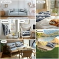 thumbnail image 4 of Outdoor Waterproof Throw Pillow Covers Set of 2 Abstract Sea Wave Decorative Pillowcases Lumbar Outdoor Pillows Cushion Case 20x12 Inch Dark Blue Ombre Patio Pillows for Couch Sofa Bed Garden, 4 of 9