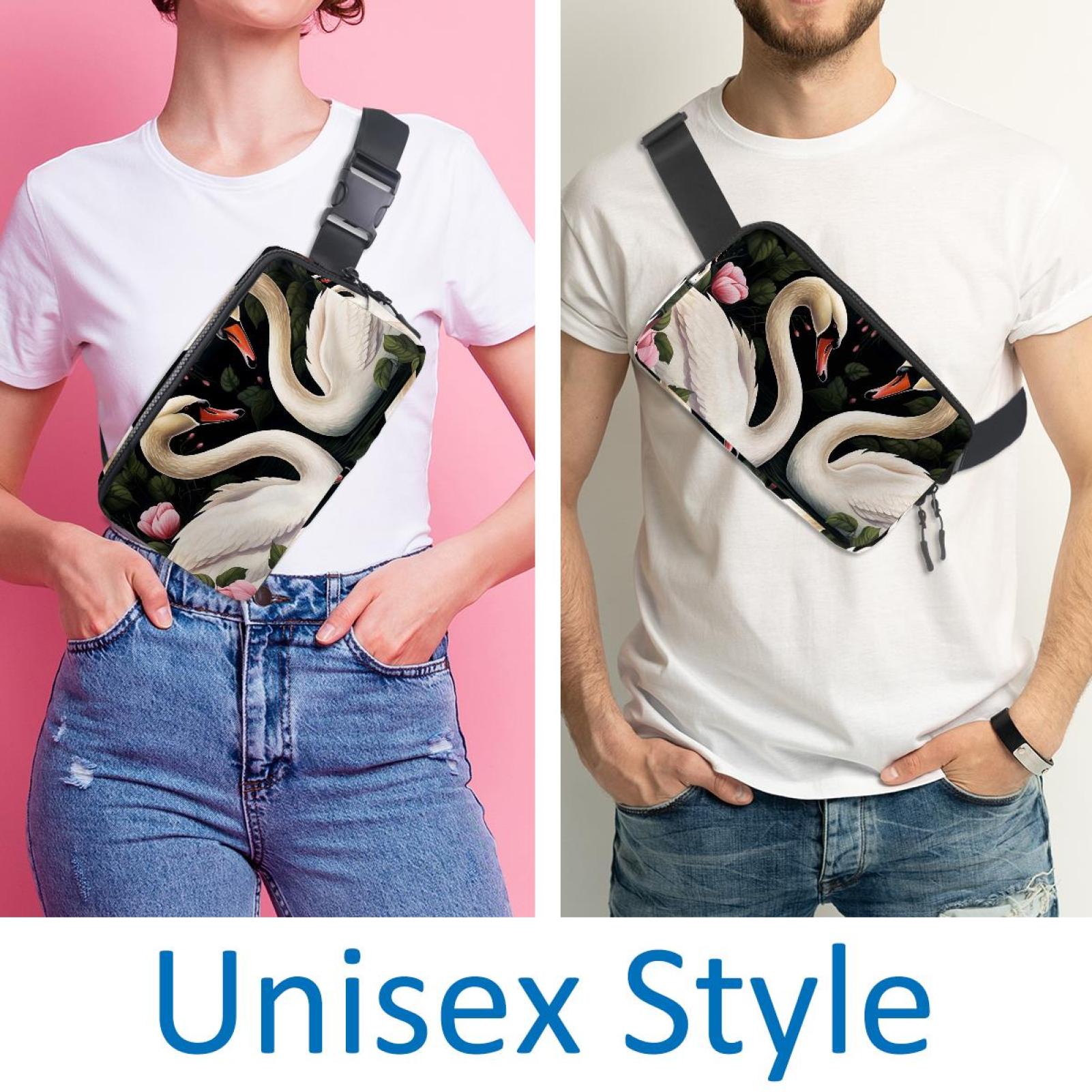 Swans Running Belt Fanny Packs Waist Packs with Extension Strap Unisex Lightweight Adjustable