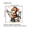 thumbnail image 2 of Funny Monkey Toilet Reading Wall Decals Removable Bathroom Stickers For Home, 2 of 6