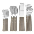 thumbnail image 2 of Martha Stewart  Garden Cottage 16pc Stainless Steel Flatware Set- Taupe, 2 of 5