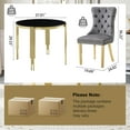 thumbnail image 4 of 5-Piece Round Dining Table Set, Modern Glass Table Irregular Table Legs, and 4 Velvet Tufted Chairs for Kitchens, Living Rooms, Small Spaces, 4 of 8