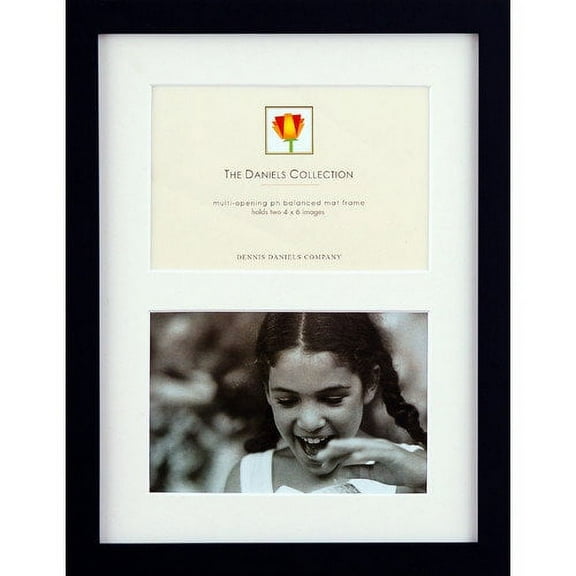 Ebony-Black wood with coordinated mat for  2  4x6 prints by Dennis Daniels - 4x6