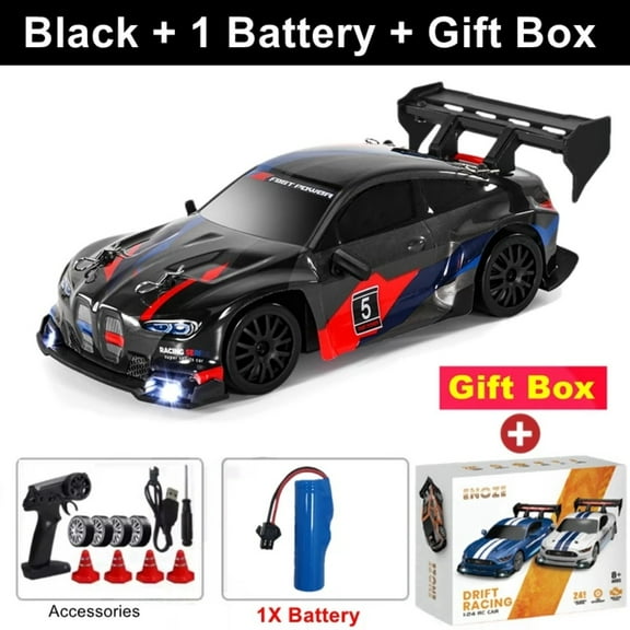 ATJIA RC Drift Car 1:24 Remote Control Cars 2.4GHz 4WD High Speed 30 KM/H Drift RC Cars with LED Light and Drifting Tires Racing Car