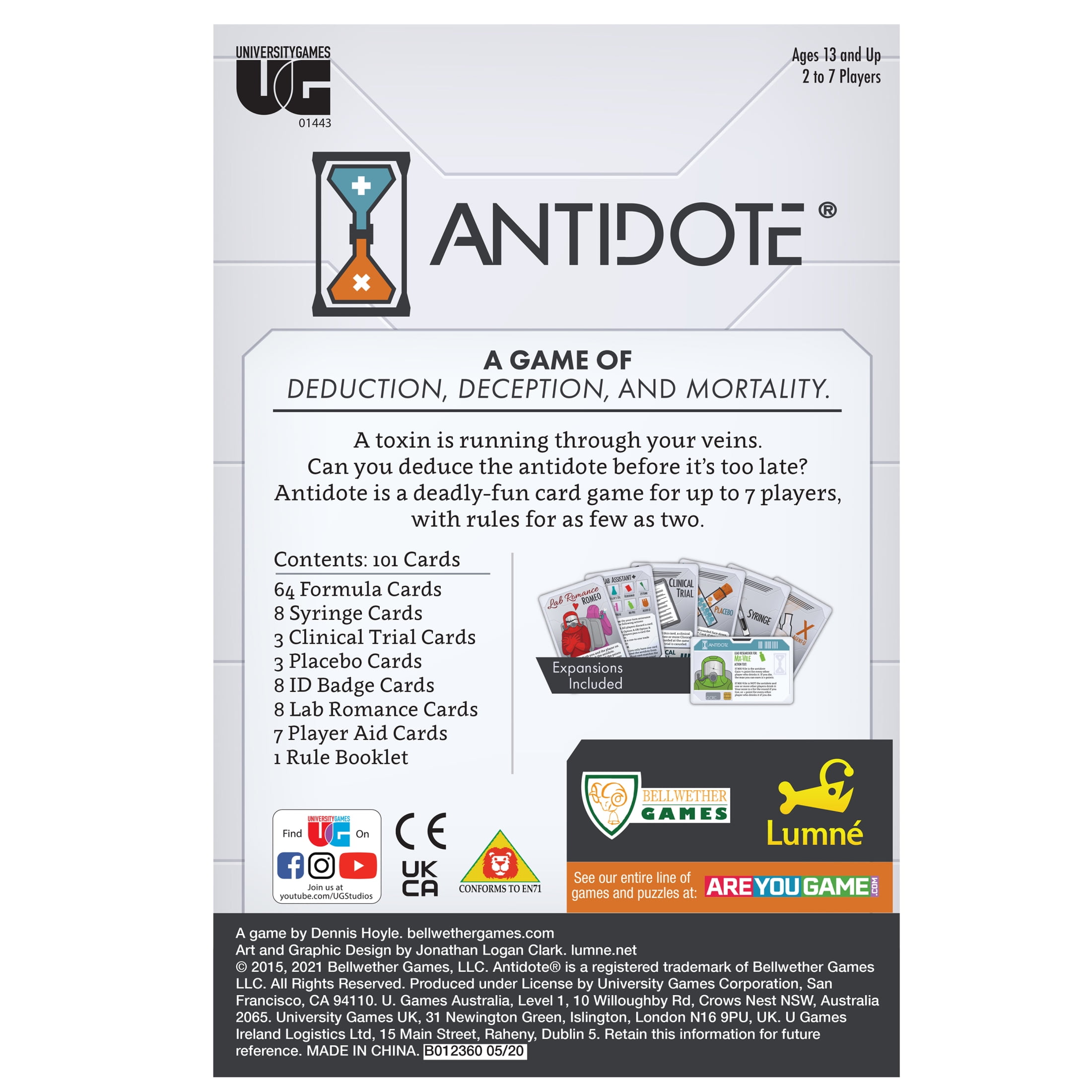 Antidote Card Game from University Games, for 2 to 7 Players Ages 13 and Up  - Walmart.com