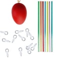 thumbnail image 2 of Agiferg 50pcs Easter Eggs Count Colorful Plastic Fake Eggs with String DIY Painting Gift, 2 of 3