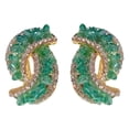 thumbnail image 2 of QIQUWOHUL Groene Verfraaide Gesp Oorbellen New Geometric Green Broken Exquisite Earrings Light High End Earrings Cold Earrings Flat Back Stud Earrings, 2 of 9