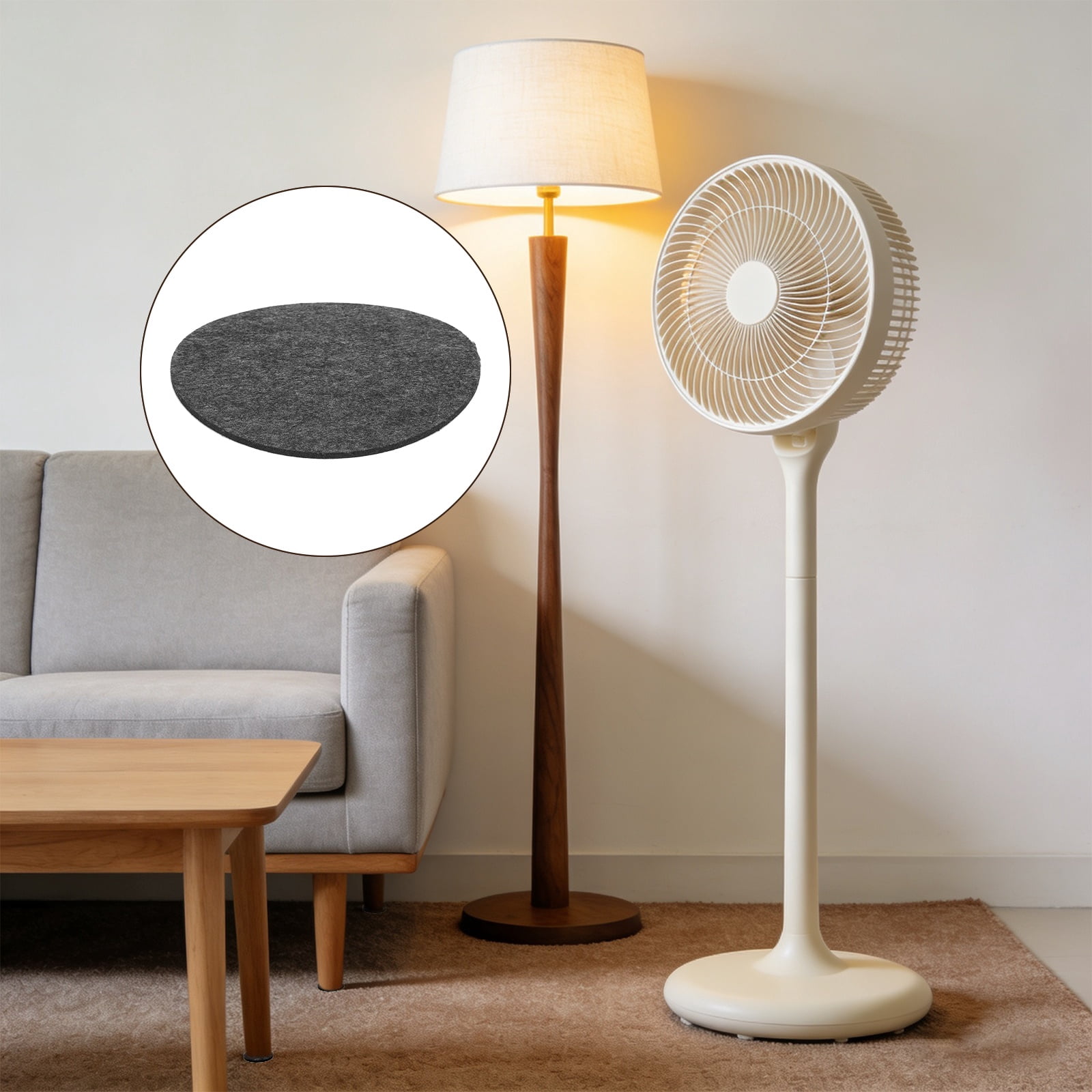 Uxcell 8Pcs Non Slip Furniture Pads, 8" Round Self Adhesive Felt Bumpers Noise Reducing Furniture Feet Floor Protector for Chairs Tables Furniture Legs (Gray 0.2" Thick)