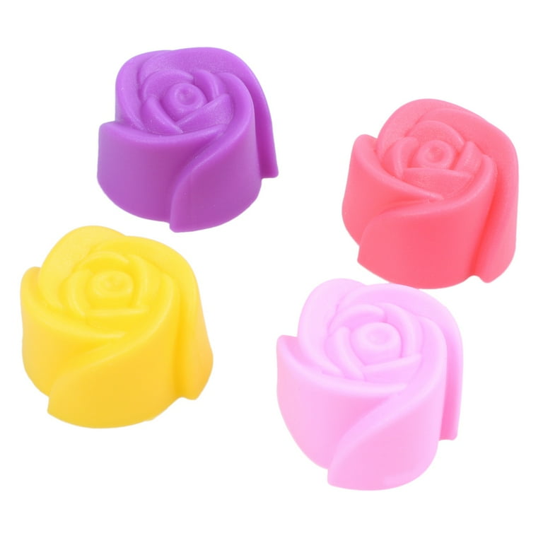 Walbest 10 Pcs Silicone Rose Muffin Cookie Cup Cake Baking Mold Chocolate  Maker Mould 