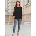 thumbnail image 4 of Camiseta Bliwov, paquete de 3, manga 3/4, tops casuales para mujer, 4 of 5