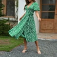 thumbnail image 4 of WULMLEO Women's 2025 Fashion V Neck Midi Dress with Pockets Maternity Clothes Nursing Dresses Green L, 4 of 6
