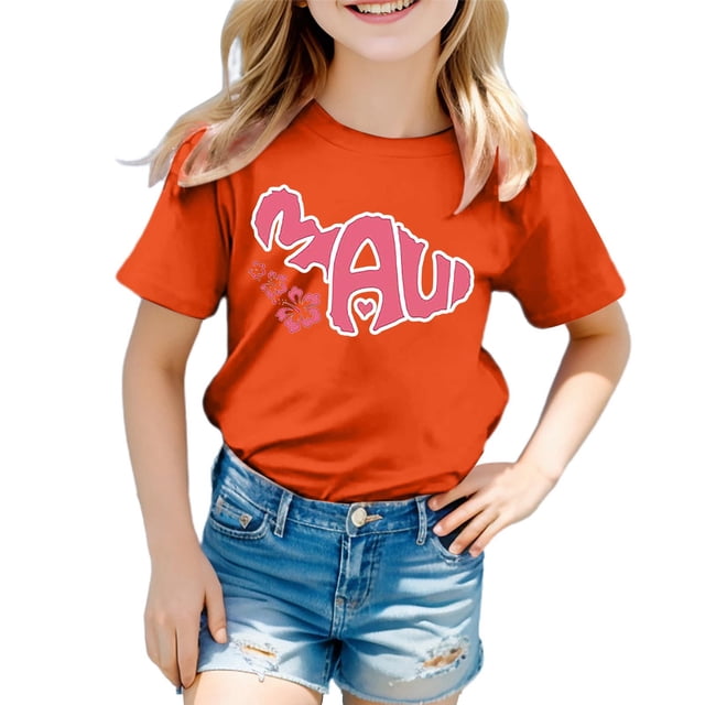 TZEWGL T-Shirts pour Enfants Col Rond Manches Courtes Amples Imprimé Graphique Blouse pour Nouveau-Nés Taille 3-4T