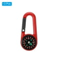 thumbnail image 3 of Unique Bargains Boussole Boucle Compas Porte-Clés Imperméable à l'Eau Boussole de Poche de Survie, Rouge 3Pack, 3 of 6