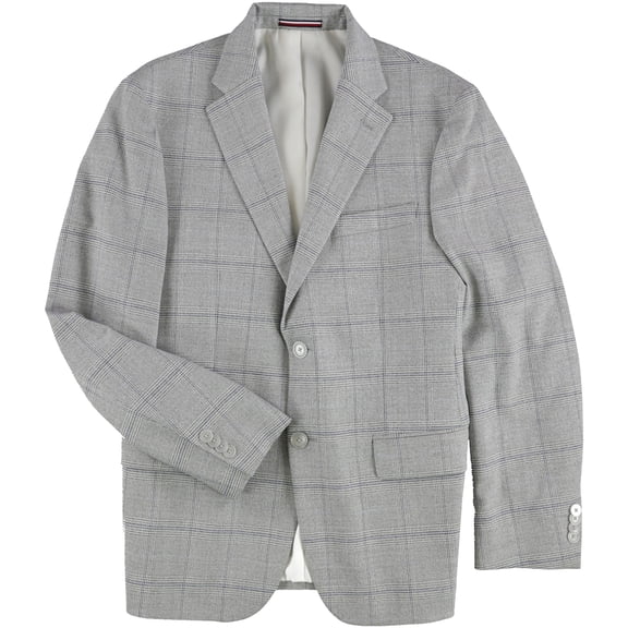 Tommy Hilfiger Mens Modern-Fit Glen Plaid Sport Coat, Grey, 42 Long