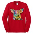 thumbnail image 3 of Dean Russo The Pig Animal Lover Mens Long Sleeve Shirt, Red, 3X-Large, 3 of 6