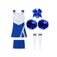 thumbnail image 3 of iiniim Tenues de Cheerleader pour Filles, Uniformes de Cheerleading pour Filles de Lycée, Robe de Danse avec Pompons, Bleu Royal 14, 3 of 5