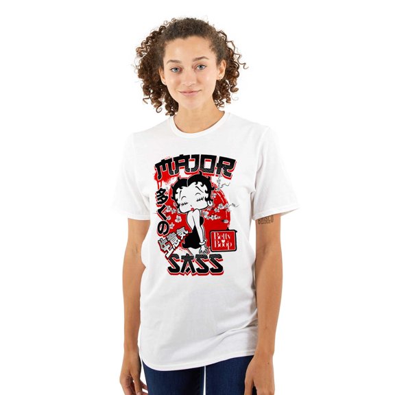 Kanji Style Betty Boop Major Sass Women's Graphic T Shirt Tees Brisco Brands S