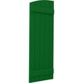 thumbnail image 3 of Ekena Millwork 17 1/2"W x 39"H Americraft Five Board (2 Batten) Exterior Real Wood Joined Board-n-Batten Shutters w/ Elliptical Top (Per Pair), Viridian Green, 3 of 10