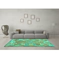 thumbnail image 3 of Ahgly Company Machine Washable Indoor Rectangle Southwestern Turquoise Blue Country Area Rugs, 8' x 12', 3 of 4