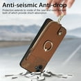 thumbnail image 2 of Mantto Back Case for Samsung Galaxy A05, Flip Wallet Case with Credit Card Slots & Zipper Pocket, 360° Rotation Finger Ring Kickstand Shockproof PU Leather Magnetic Clasp Holder Phone Case,Brown, 2 of 9
