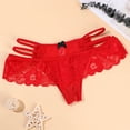 thumbnail image 2 of Ketyyh-chn99 Culottes pour Femmes 2024 Culottes pour Dames Culottes Strings Femmes Maille Respirante Taille Basse String Triangle en Dentelle pour Femmes Rouge,m, 2 of 3