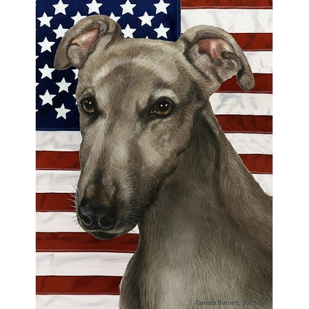 Greyhound Grey - Best of Breed Patriotic II Garden Flags