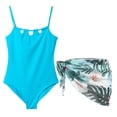 thumbnail image 3 of Shadoumai Girls Swimsuit Size 7 Cutout Girls' Bikini Sets Adjustable Strap Tankini Two Pieces Girls Bathing Suit Ruched Color Block Girls' Swimwear with Print Shorts, 3 of 7