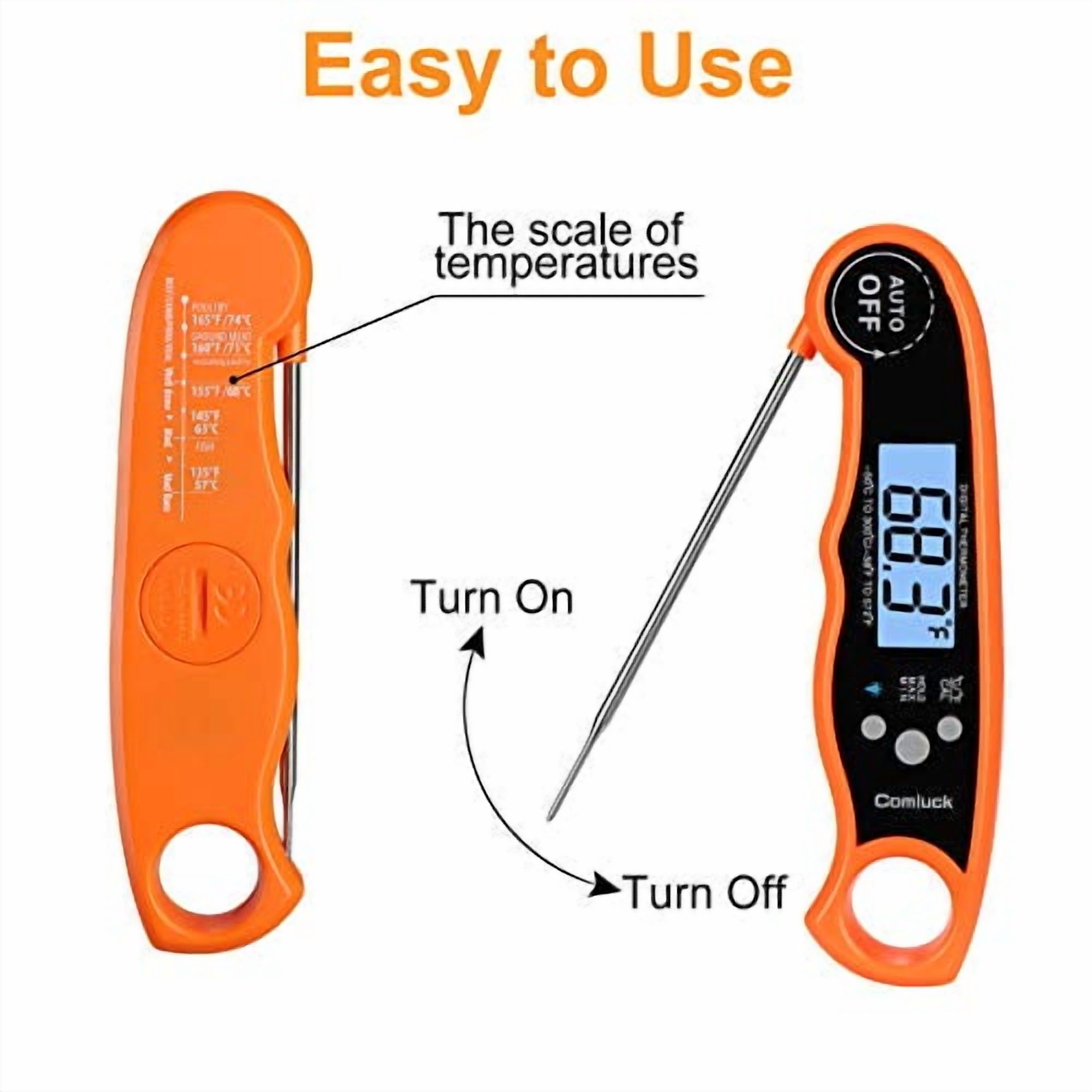 Thermometer - CA001 Digital Oven Cooking Food Min Max Thermometer Magnetic Waterproof with Backlight for Adults Kitchen Grill Steak Outdoor BBQ Barbecue Baking$$Home Decor, Kitchen, & Other
