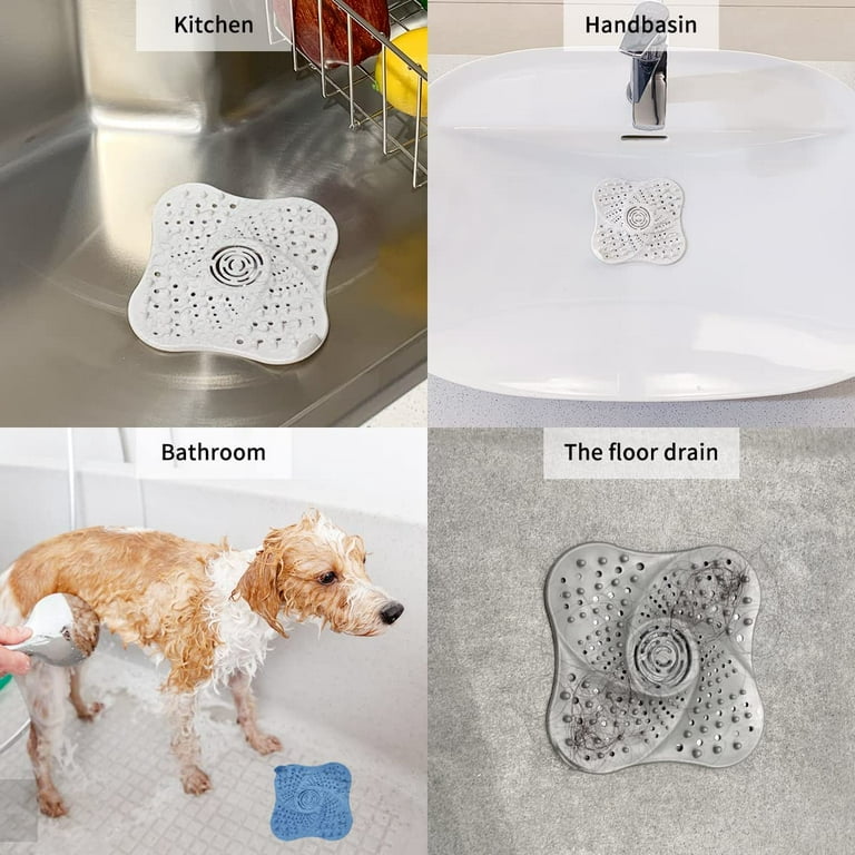 Shower Drain(4 Pack), Bathtub Drain Cover, Sink Tub Drain Stopper, Sink  Strainer for Kitchen and Bathroom, Hair Stopper for Bathtub Drain Cover  Size