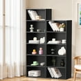 thumbnail image 3 of 5 Tier Bookcase,53 Inch Tall Bookshelf Storage Wall Shelf Organizer Display StandBook Shelf, Corner Storage Organizer, Black, 3 of 8