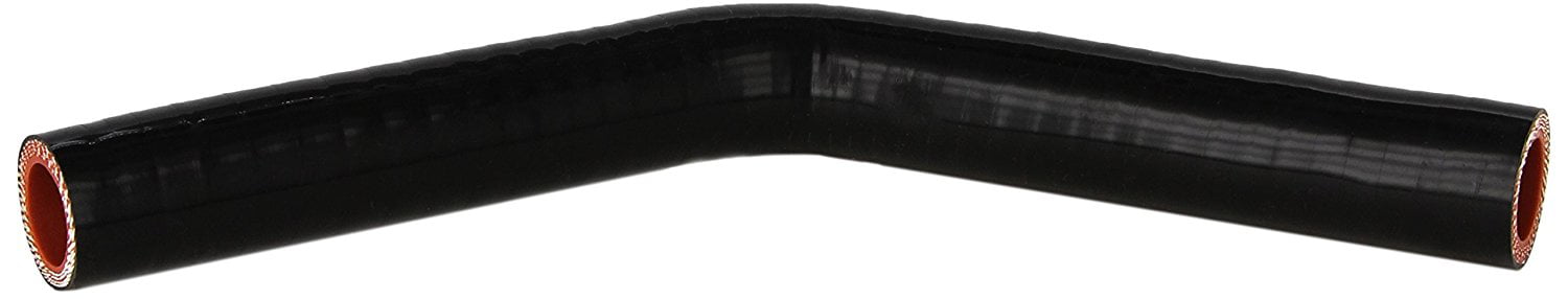 HPS HTSER45-112-125-BLK Silicone High Temperature 4-ply Reinforced 45 degree Elbow Reducer Coupler Hose 4 Leg Length on each side 75 PSI Maximum Pressure Black 1.12  1-1/4 ID 