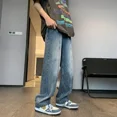 thumbnail image 3 of Pantalones vaqueros azules con bolsillos para hombre, pantalones vaqueros para hombre, ropa negra recta, Y2k, años 2000, lavados, grunge, moda 2024, Kpop, suave, 3 of 4