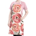 thumbnail image 5 of Pioneer Flower Floral Print Pattern Apron-Garden Aprons for Women with Pockets-Cotton Linen Waterproof Kitchen Cooking Gardening Aprons Adjustable for Kitchen,Cooking,BBQ and Salon 33x27 Inch, 5 of 7