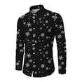 thumbnail image 1 of Innerwin Tunic Shirt Button Down Mens Shirts Daily Lapel Neck Comfy Tops Black 3XL, 1 of 4