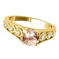 thumbnail image 3 of Aonejewelry 1 Ct. Halo Unique Design Morganite and Diamond Engagement Ring Crafted In 14k Solid Yellow Gold, 3 of 4