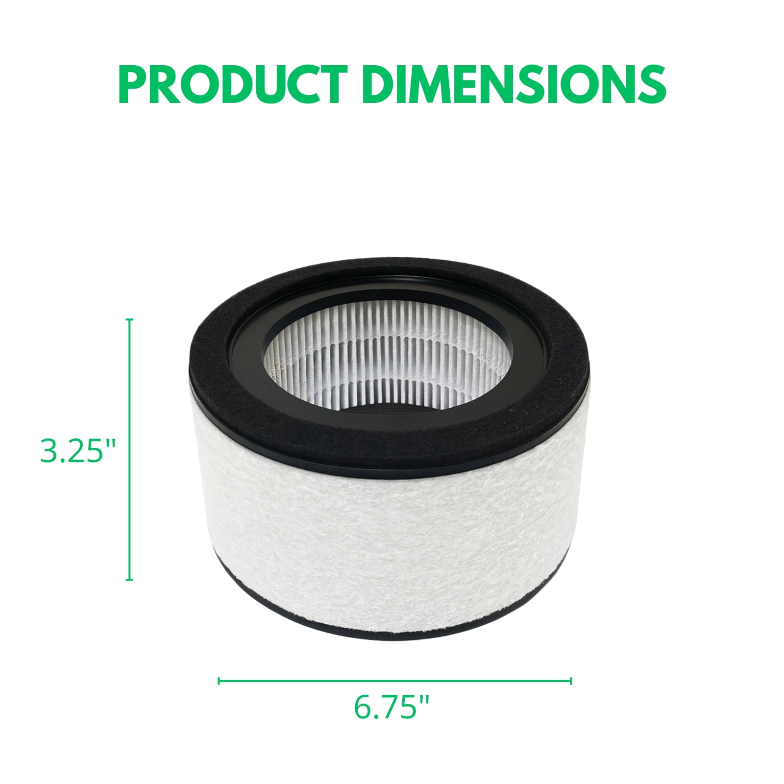 Nispira 3-in-1 True HEPA Carbon Filter Replacement Compatible with Crane Air Purifier EE-5067, 4 Pack