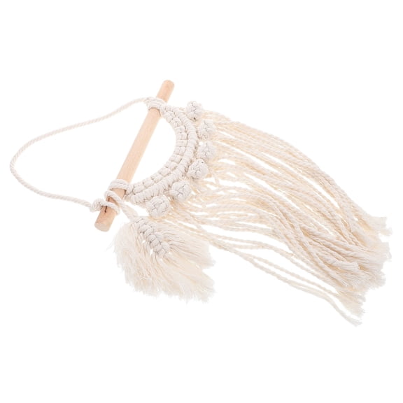 BESTYASH Handmade Beige Cotton Macrame Wall Hanging Tapestry for Boho Bedroom Decor