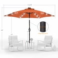 thumbnail image 3 of ACEGOSES 7.5ft LED Solar Outdoor Patio Market Table Umbrella with Polyester Canopy for Garden,Yard and Poolside,Carrot orange, 3 of 9