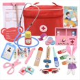 thumbnail image 1 of Juego de Juguetes de para Niños, Kit de Juego de Simulación de Madera para Niños y Niñas, Caja de Medicinas de Dentista Roja, 1 of 6