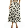 thumbnail image 2 of Mqqzkk Women's Floral Skirts A-line Long Tiered Ruffle Boho Midi Skirt Fashion Pleated Skirts High Waisted Fashion Skirt, 2 of 8